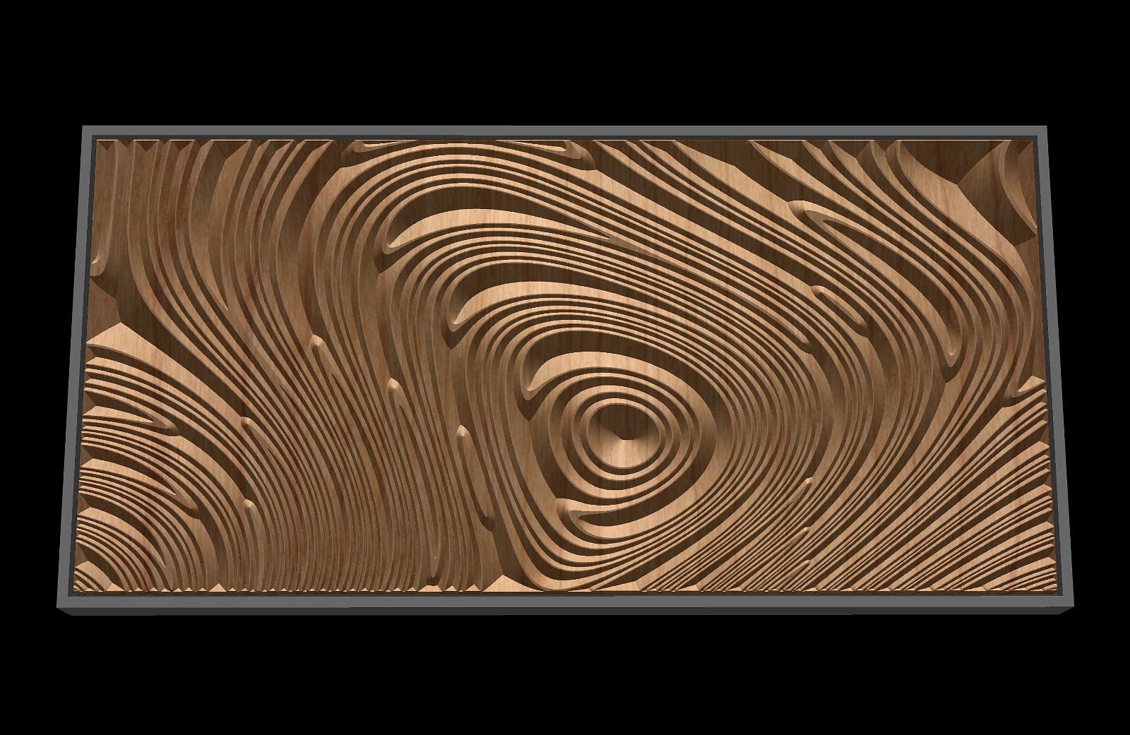 Jungle161S8 Wavy pattern Vector file for V- bit carving with software Vectric Aspire, Cut3D, ArtCAM - Bonitum CNC Model Studio