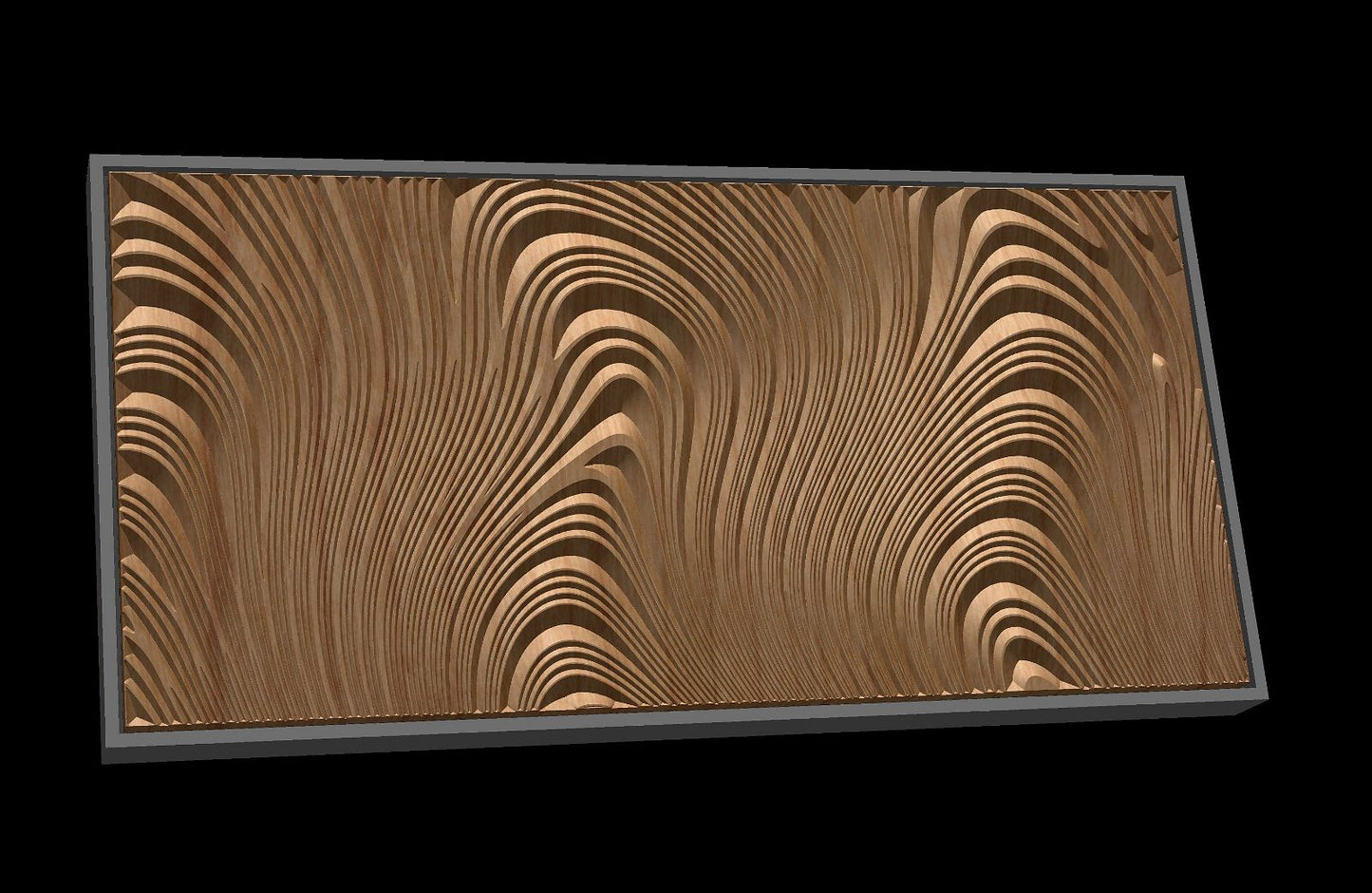 Jungle162S10 Wavy pattern Vector file for V- bit carving with software Vectric Aspire, Cut3D, ArtCAM - Bonitum CNC Model Studio