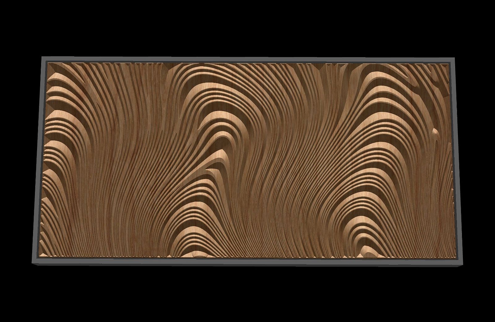 Jungle162S10 Wavy pattern Vector file for V- bit carving with software Vectric Aspire, Cut3D, ArtCAM - Bonitum CNC Model Studio