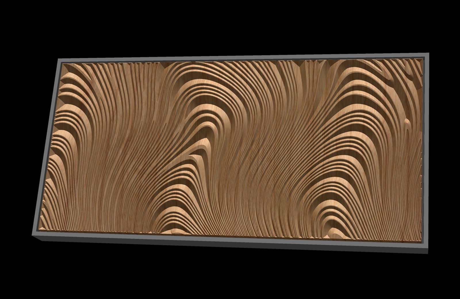 Jungle162S10 Wavy pattern Vector file for V- bit carving with software Vectric Aspire, Cut3D, ArtCAM - Bonitum CNC Model Studio