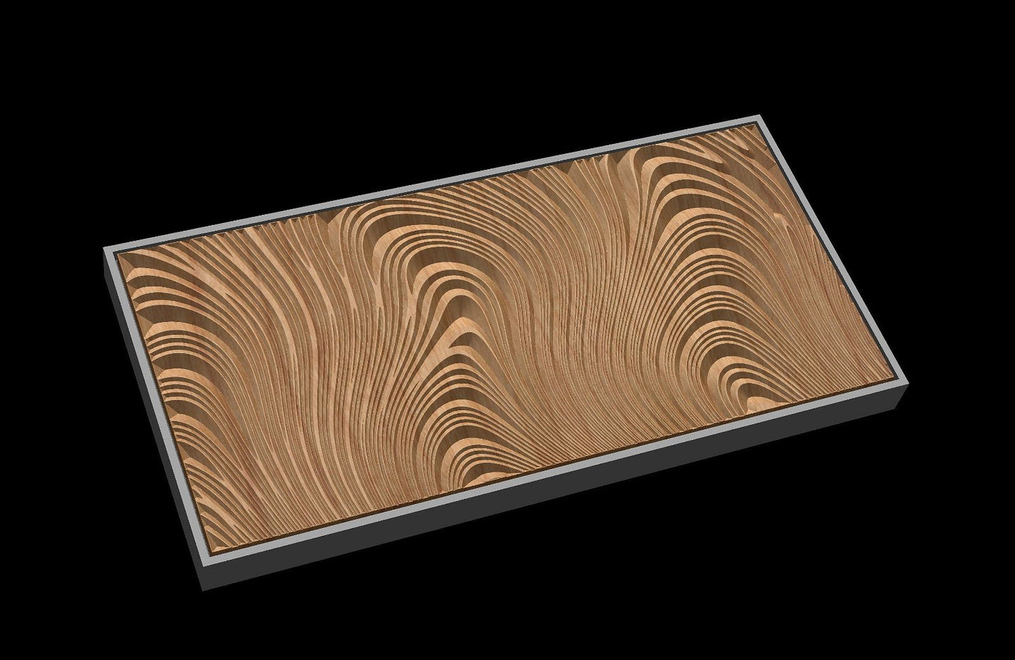 Jungle162S10 Wavy pattern Vector file for V- bit carving with software Vectric Aspire, Cut3D, ArtCAM - Bonitum CNC Model Studio