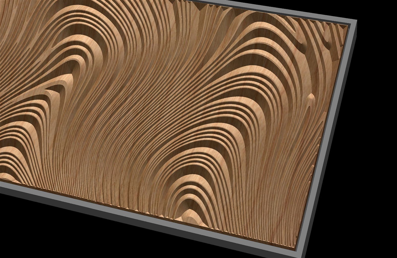 Jungle162S10 Wavy pattern Vector file for V- bit carving with software Vectric Aspire, Cut3D, ArtCAM - Bonitum CNC Model Studio