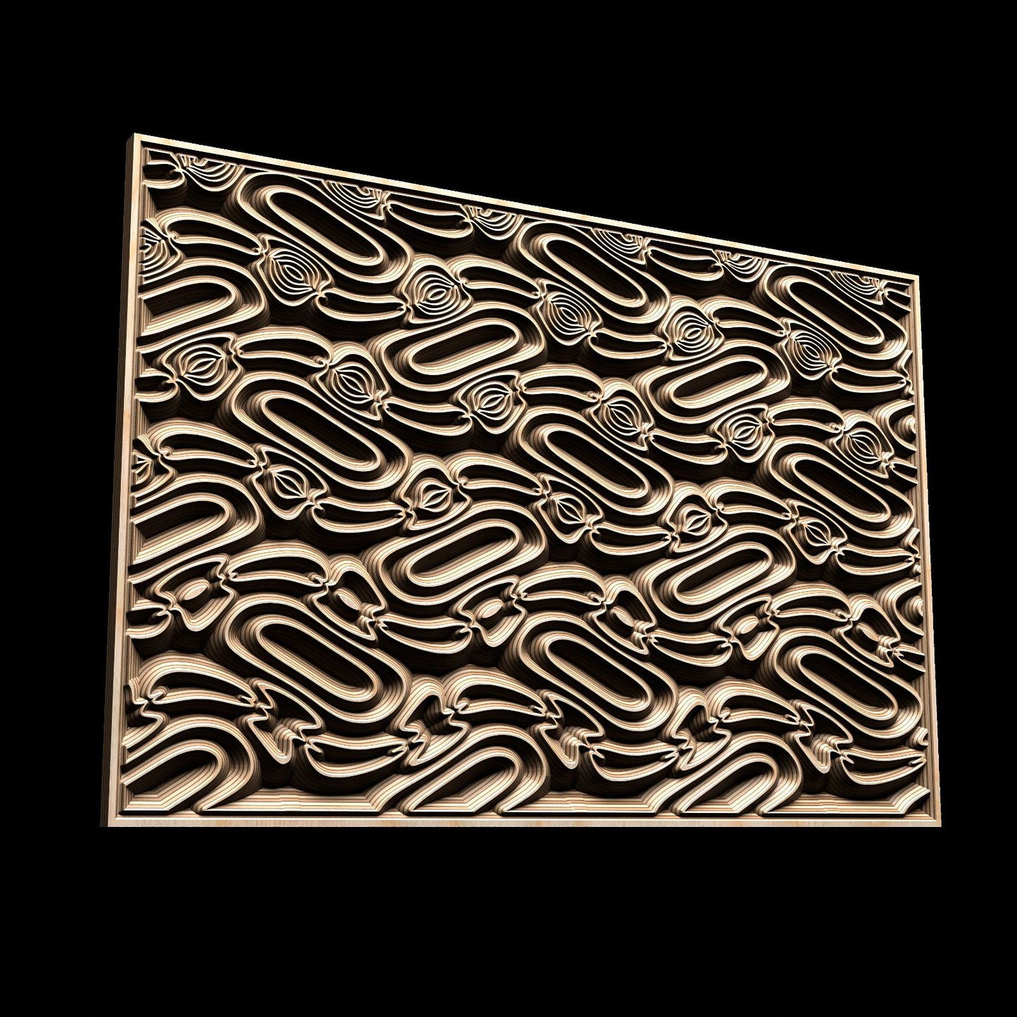 Jungle85-S5 Wavy pattern Vector file for V- bit carving with software Vectric Aspire, Cut3D, ArtCAM - Bonitum CNC Model Studio