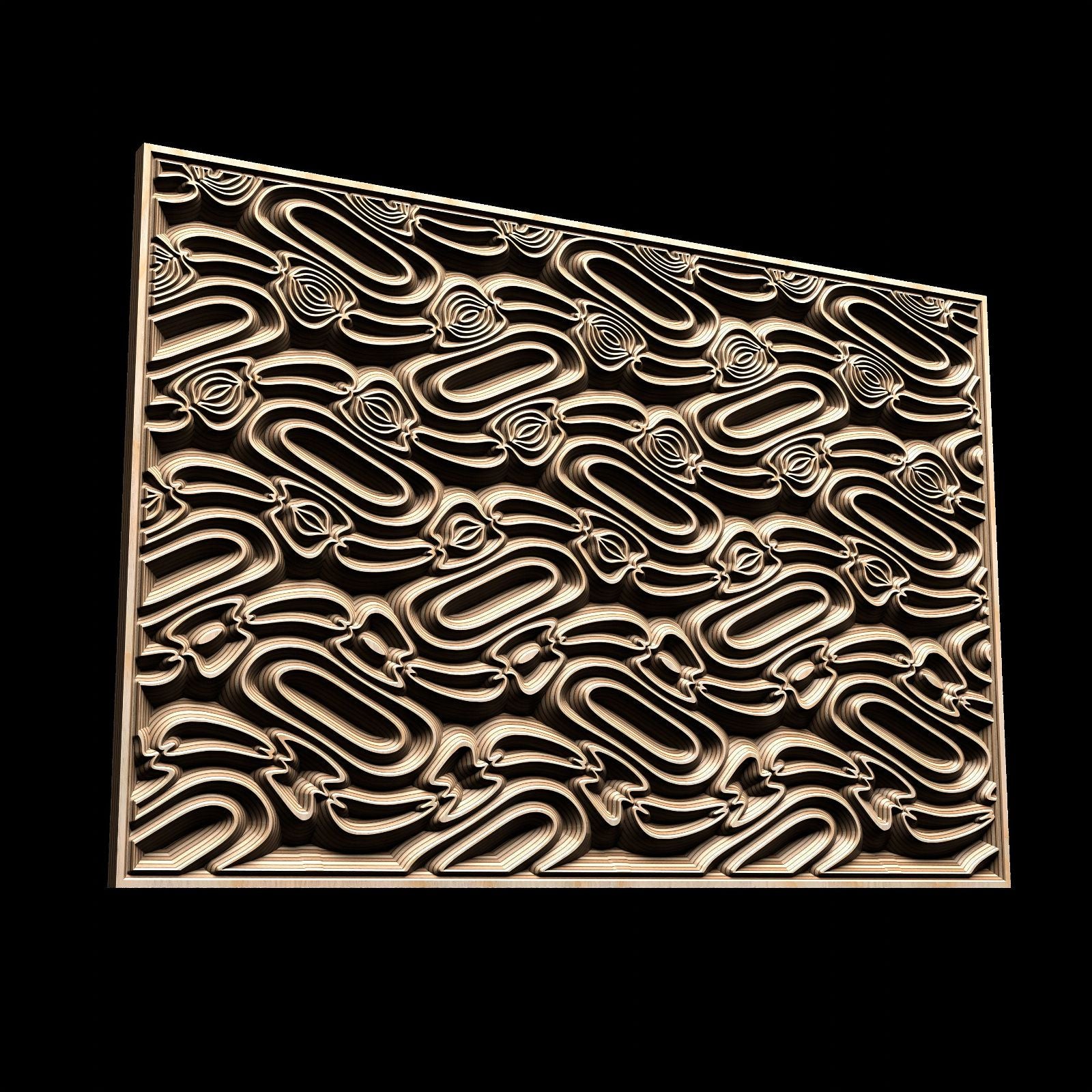 Jungle85-S5 Wavy pattern Vector file for V- bit carving with software Vectric Aspire, Cut3D, ArtCAM - Bonitum CNC Model Studio