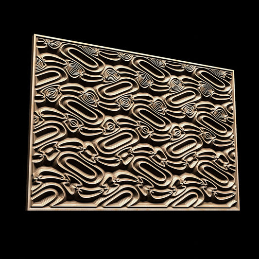 Jungle85-S5 Wavy pattern Vector file for V- bit carving with software Vectric Aspire, Cut3D, ArtCAM - Bonitum CNC Model Studio
