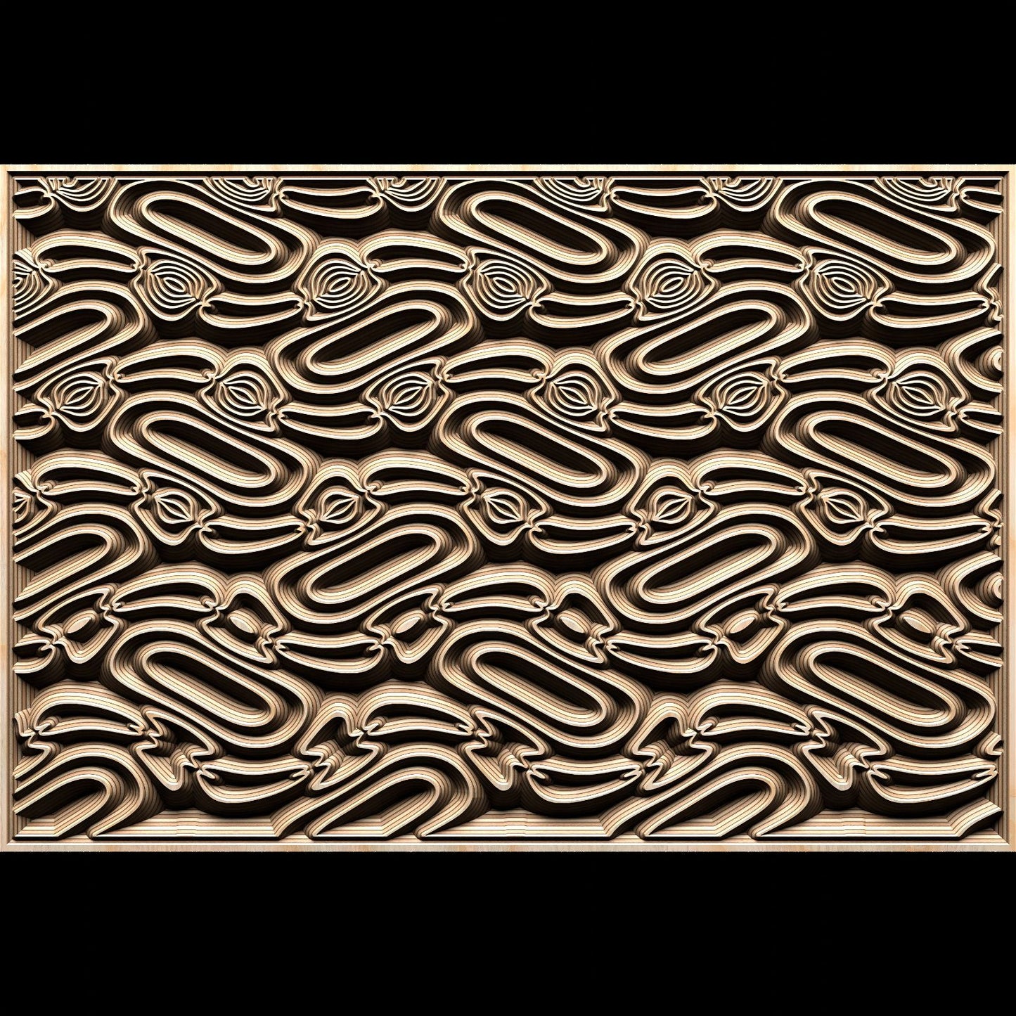 Jungle85-S5 Wavy pattern Vector file for V- bit carving with software Vectric Aspire, Cut3D, ArtCAM - Bonitum CNC Model Studio
