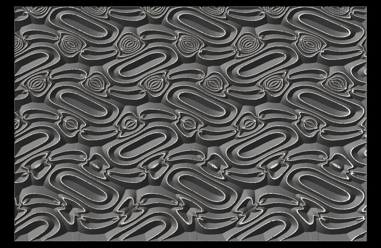 Jungle85-S5 Wavy pattern Vector file for V- bit carving with software Vectric Aspire, Cut3D, ArtCAM - Bonitum CNC Model Studio