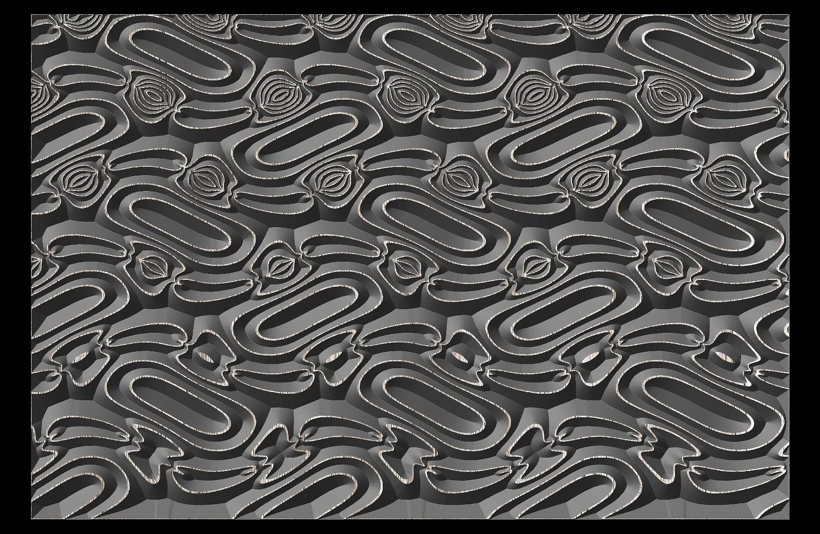 Jungle85-S5 Wavy pattern Vector file for V- bit carving with software Vectric Aspire, Cut3D, ArtCAM - Bonitum CNC Model Studio