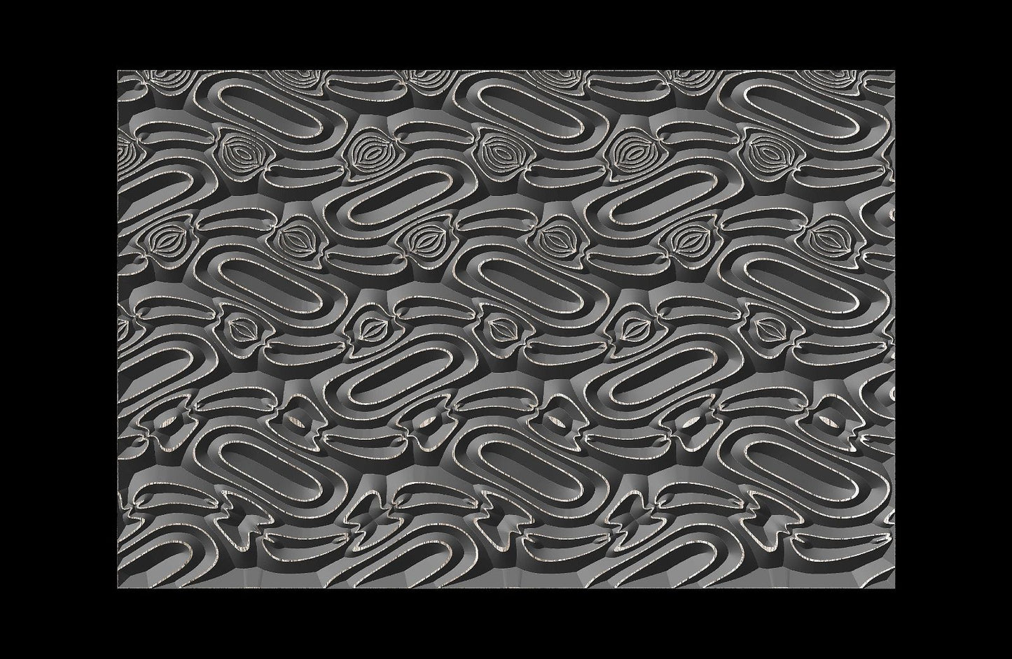 Jungle85-S5 Wavy pattern Vector file for V- bit carving with software Vectric Aspire, Cut3D, ArtCAM - Bonitum CNC Model Studio