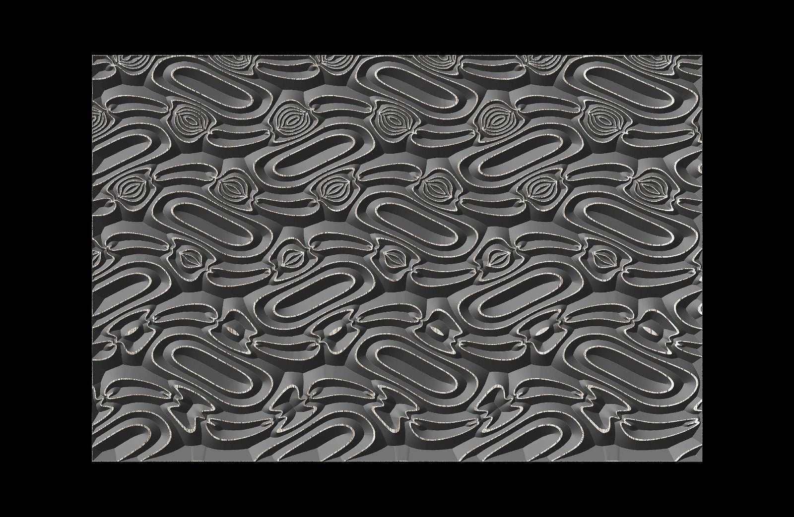 Jungle85-S5 Wavy pattern Vector file for V- bit carving with software Vectric Aspire, Cut3D, ArtCAM - Bonitum CNC Model Studio