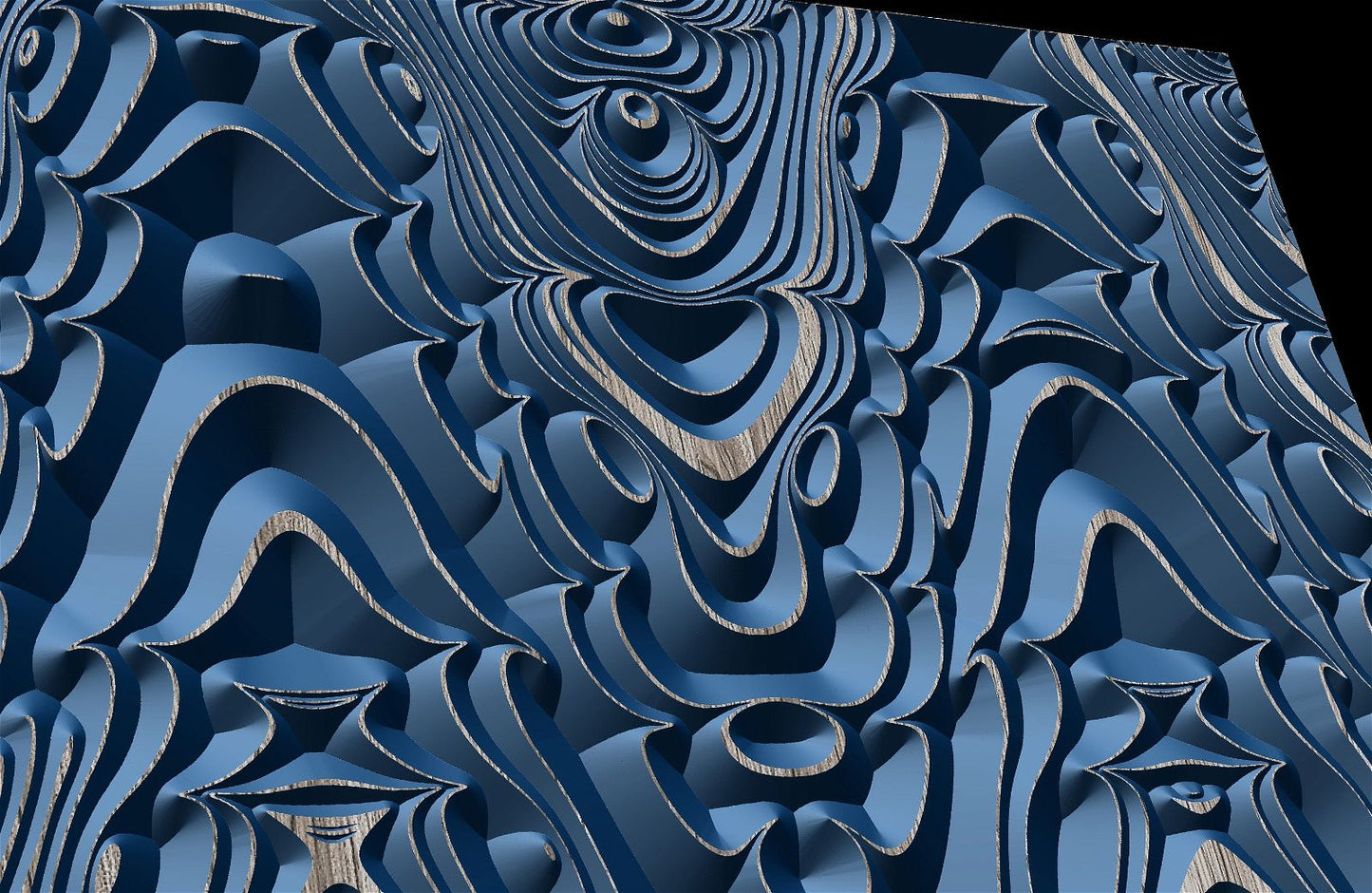 Jungle90 Wavy pattern Vector file for V- bit carving with software Vectric Aspire, Cut3D, ArtCAM - Bonitum CNC Model Studio