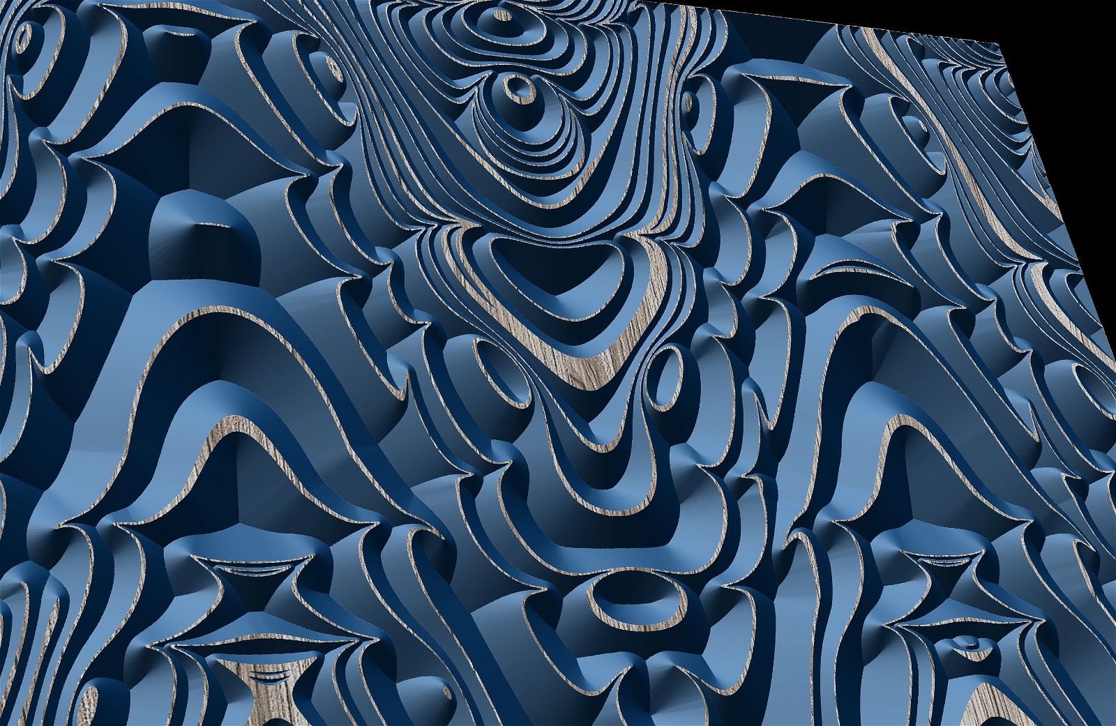 Jungle90 Wavy pattern Vector file for V- bit carving with software Vectric Aspire, Cut3D, ArtCAM - Bonitum CNC Model Studio