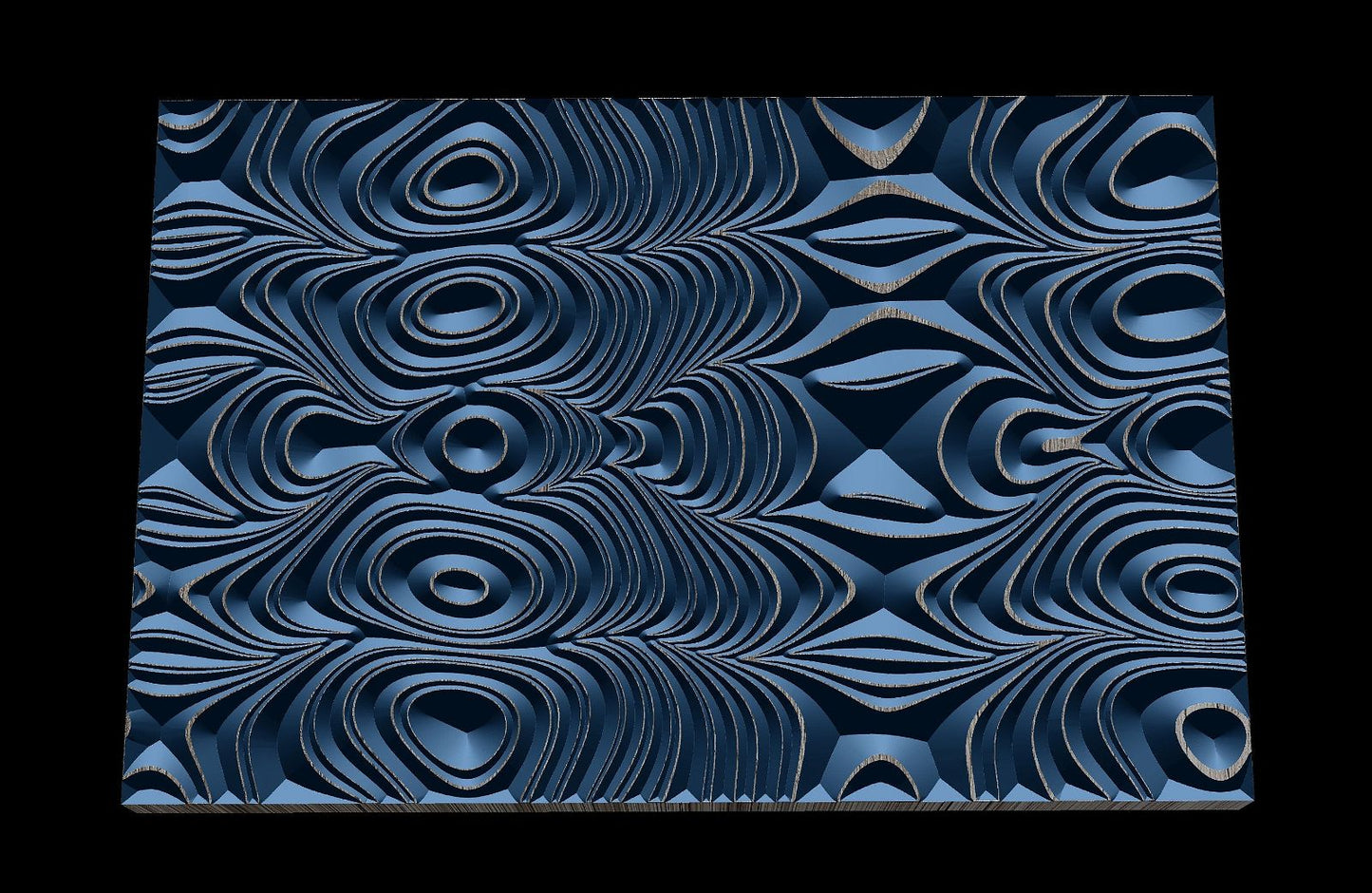 Jungle91 Wavy pattern Vector file for V- bit carving with software Vectric Aspire, Cut3D, ArtCAM - Bonitum CNC Model Studio