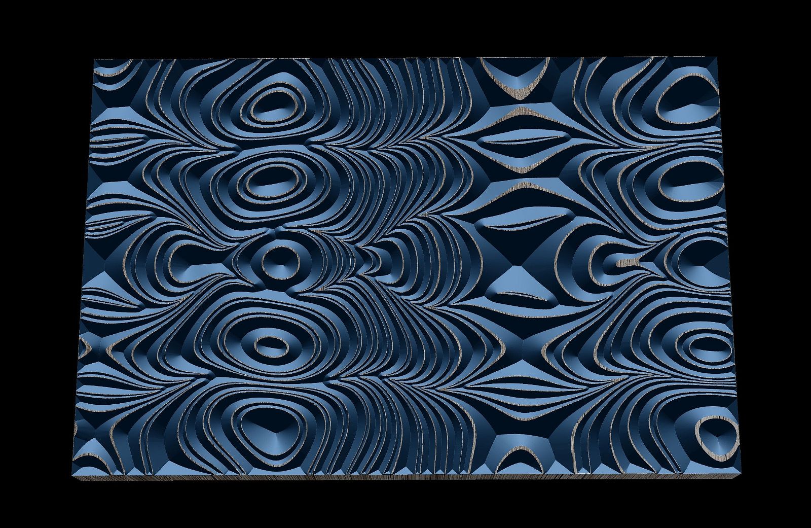 Jungle91 Wavy pattern Vector file for V- bit carving with software Vectric Aspire, Cut3D, ArtCAM - Bonitum CNC Model Studio