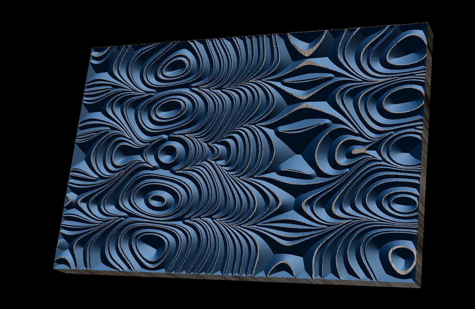 Jungle91 Wavy pattern Vector file for V- bit carving with software Vectric Aspire, Cut3D, ArtCAM - Bonitum CNC Model Studio