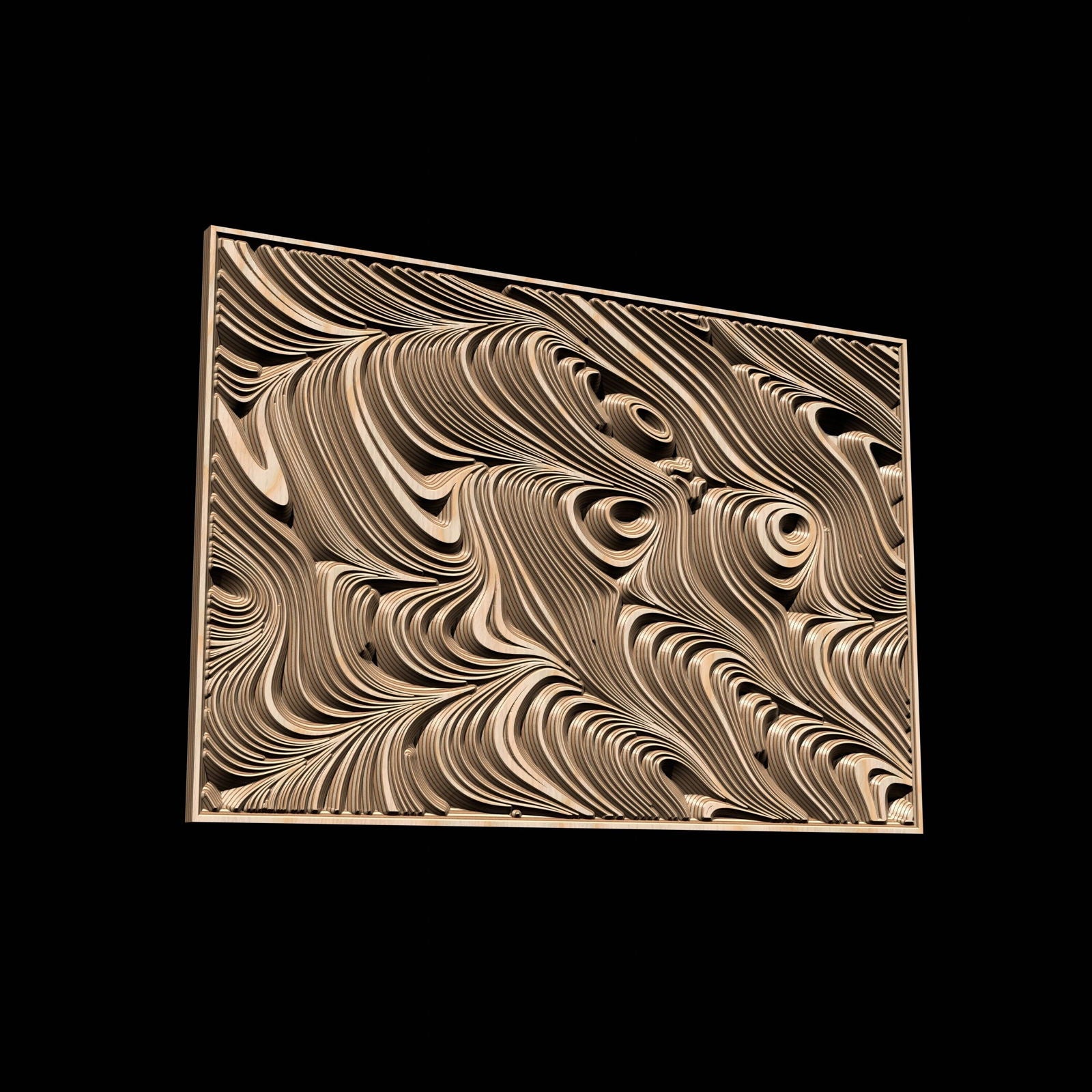 Jungle93 Wavy pattern Vector file for V- bit carving with software Vectric Aspire, Cut3D, ArtCAM - Bonitum CNC Model Studio
