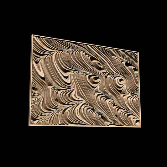 Jungle93 Wavy pattern Vector file for V- bit carving with software Vectric Aspire, Cut3D, ArtCAM - Bonitum CNC Model Studio
