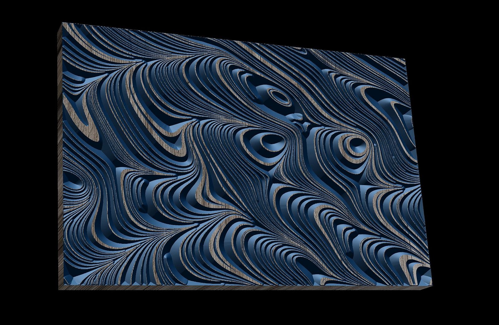 Jungle93 Wavy pattern Vector file for V- bit carving with software Vectric Aspire, Cut3D, ArtCAM - Bonitum CNC Model Studio
