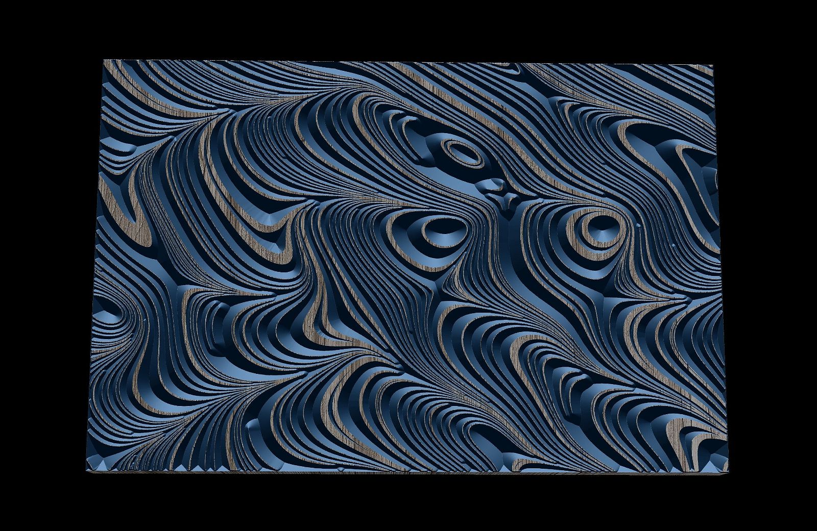 Jungle93 Wavy pattern Vector file for V- bit carving with software Vectric Aspire, Cut3D, ArtCAM - Bonitum CNC Model Studio