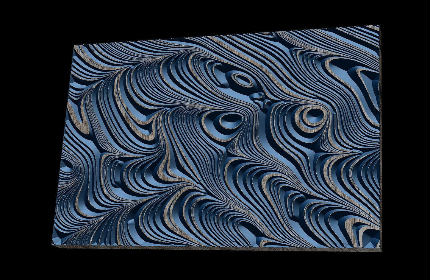 Jungle93 Wavy pattern Vector file for V- bit carving with software Vectric Aspire, Cut3D, ArtCAM - Bonitum CNC Model Studio