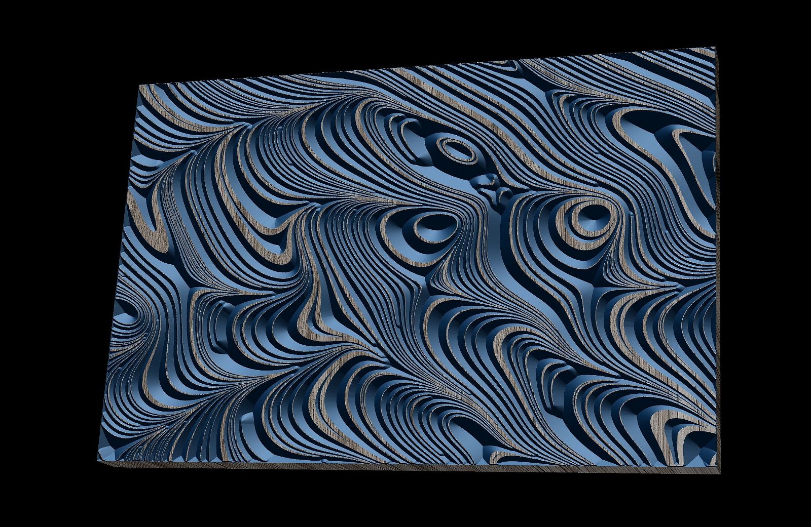 Jungle93 Wavy pattern Vector file for V- bit carving with software Vectric Aspire, Cut3D, ArtCAM - Bonitum CNC Model Studio