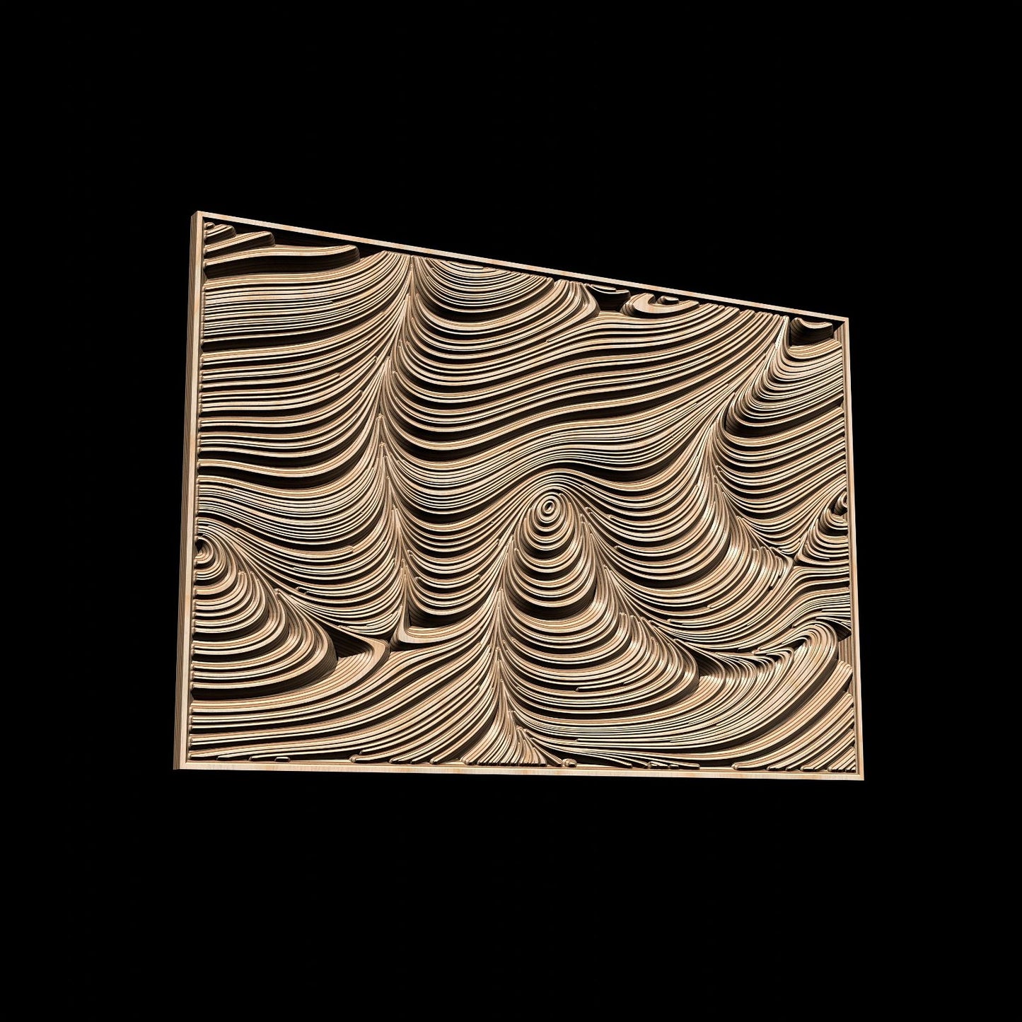 Jungle94 Wavy pattern Vector file for V- bit carving with software Vectric Aspire, Cut3D, ArtCAM - Bonitum CNC Model Studio
