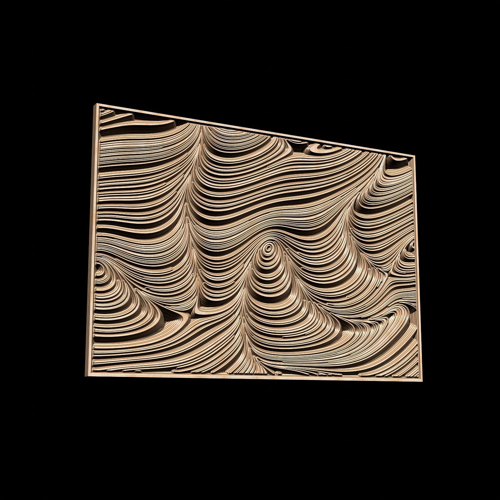 Jungle94 Wavy pattern Vector file for V- bit carving with software Vectric Aspire, Cut3D, ArtCAM - Bonitum CNC Model Studio