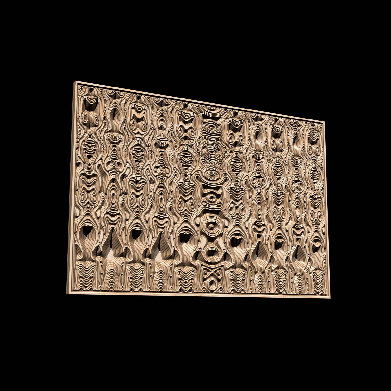 Jungle95 Wavy pattern Vector file for V- bit carving with software Vectric Aspire, Cut3D, ArtCAM - Bonitum CNC Model Studio