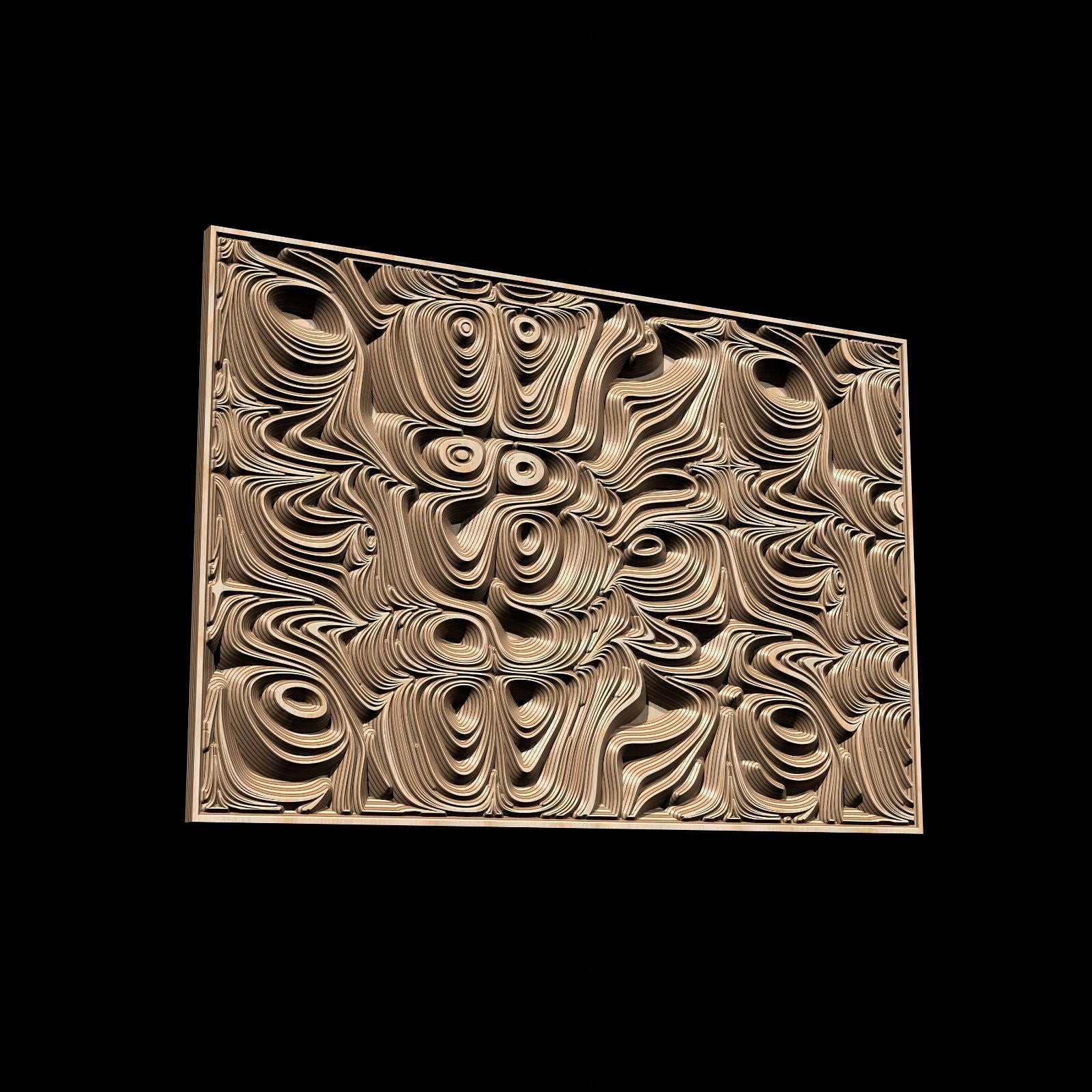 Jungle96 Wavy pattern Vector file for V- bit carving with software Vectric Aspire, Cut3D, ArtCAM - Bonitum CNC Model Studio