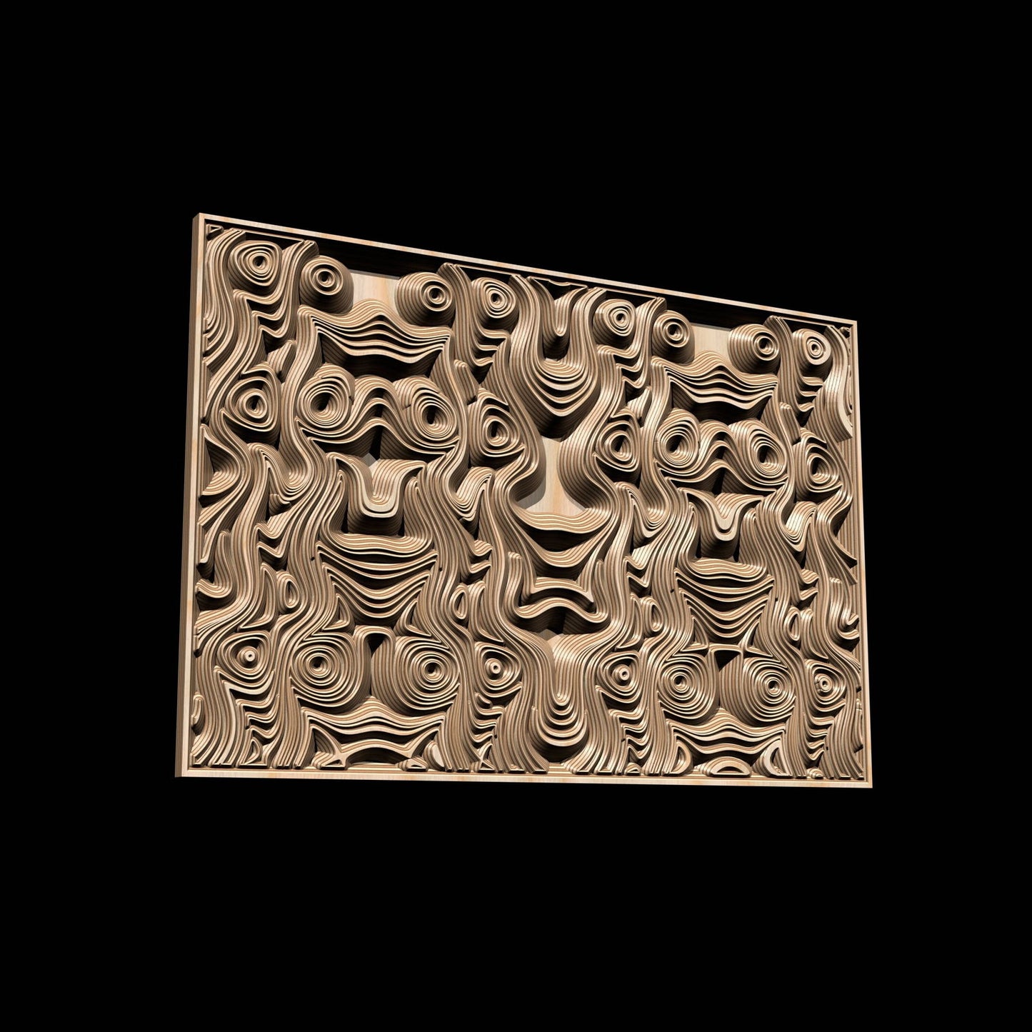 Jungle97  Wavy pattern Vector file for V- bit carving with software Vectric Aspire, Cut3D, ArtCAM - Bonitum CNC Model Studio