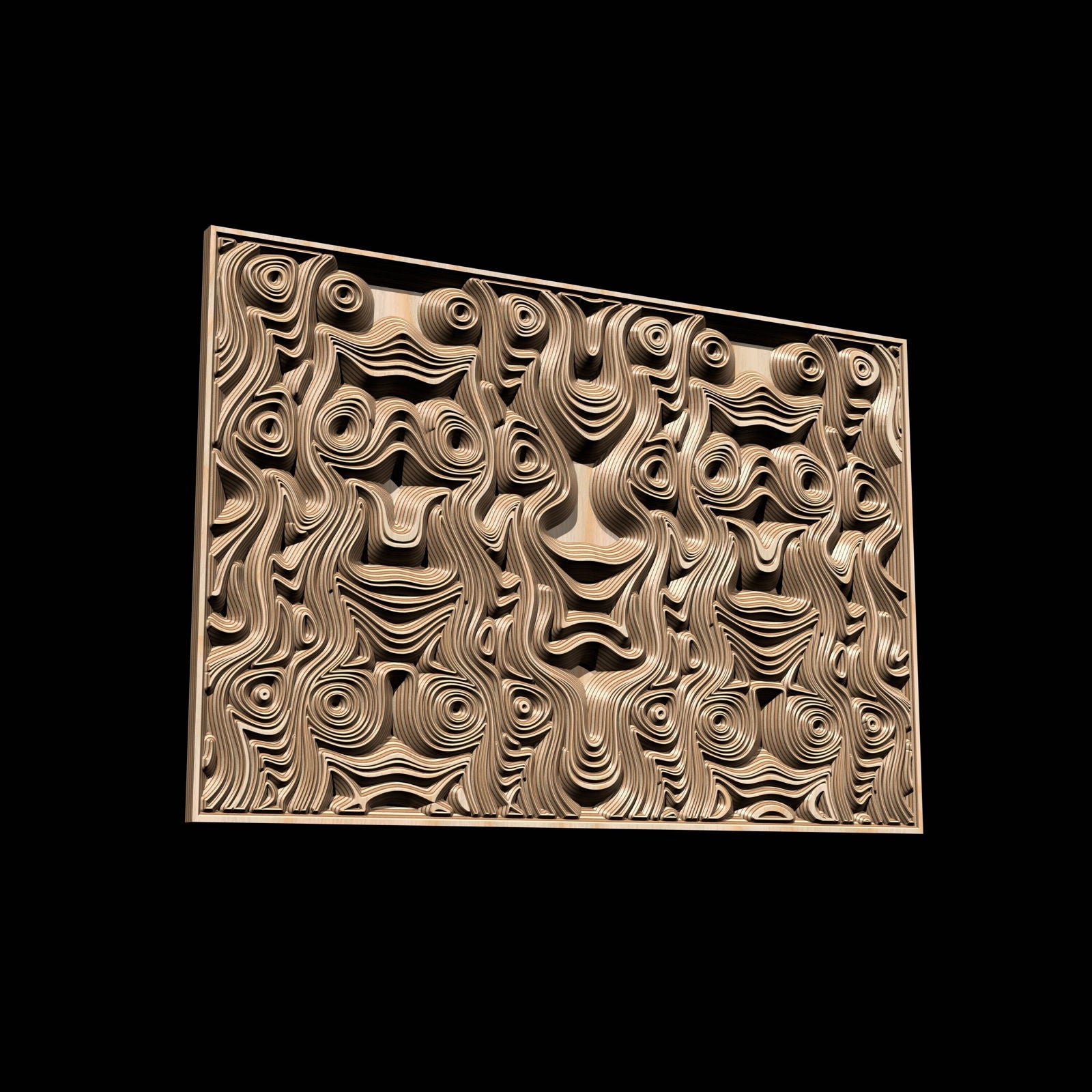 Jungle97  Wavy pattern Vector file for V- bit carving with software Vectric Aspire, Cut3D, ArtCAM - Bonitum CNC Model Studio