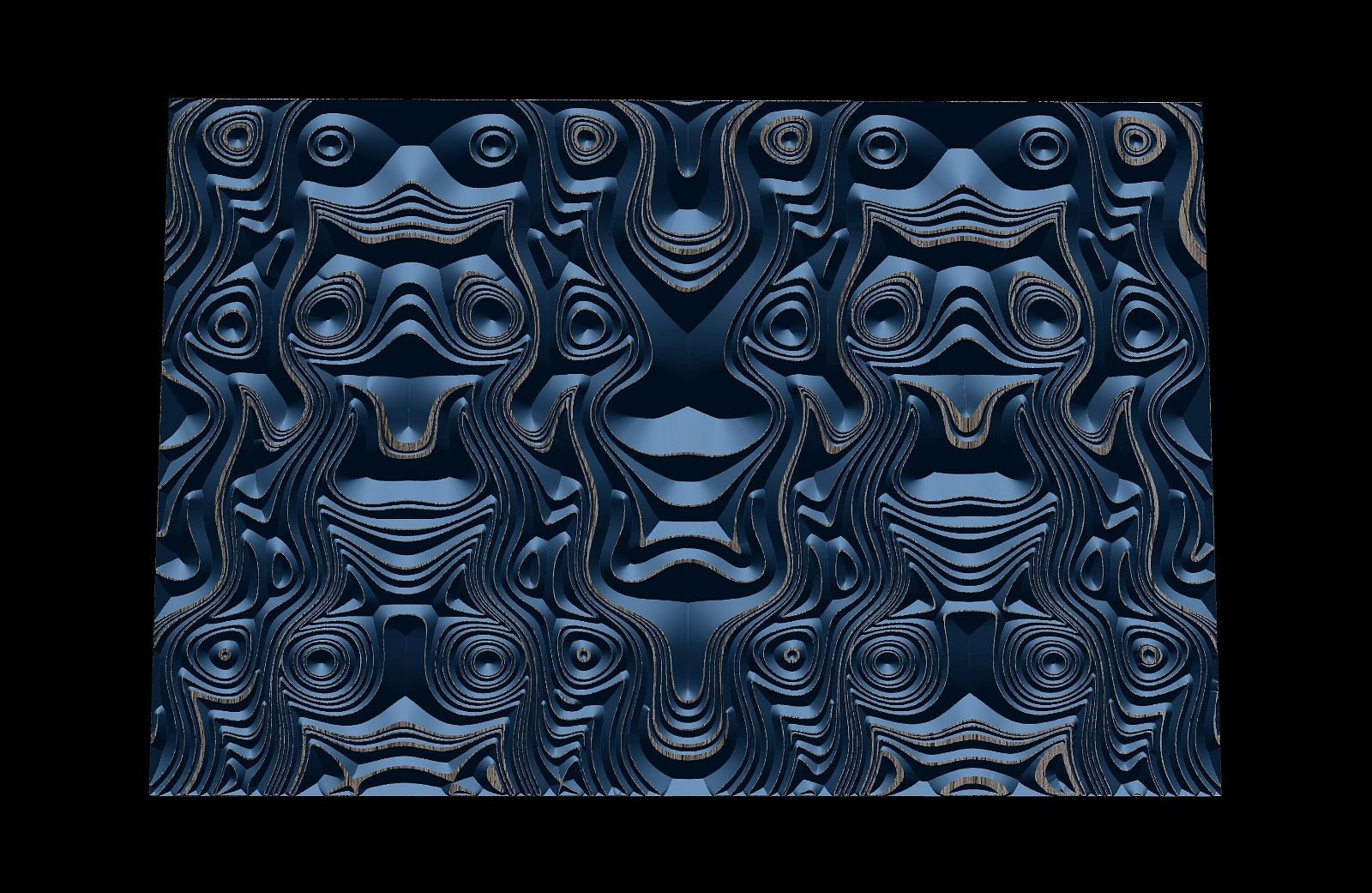 Jungle97  Wavy pattern Vector file for V- bit carving with software Vectric Aspire, Cut3D, ArtCAM - Bonitum CNC Model Studio