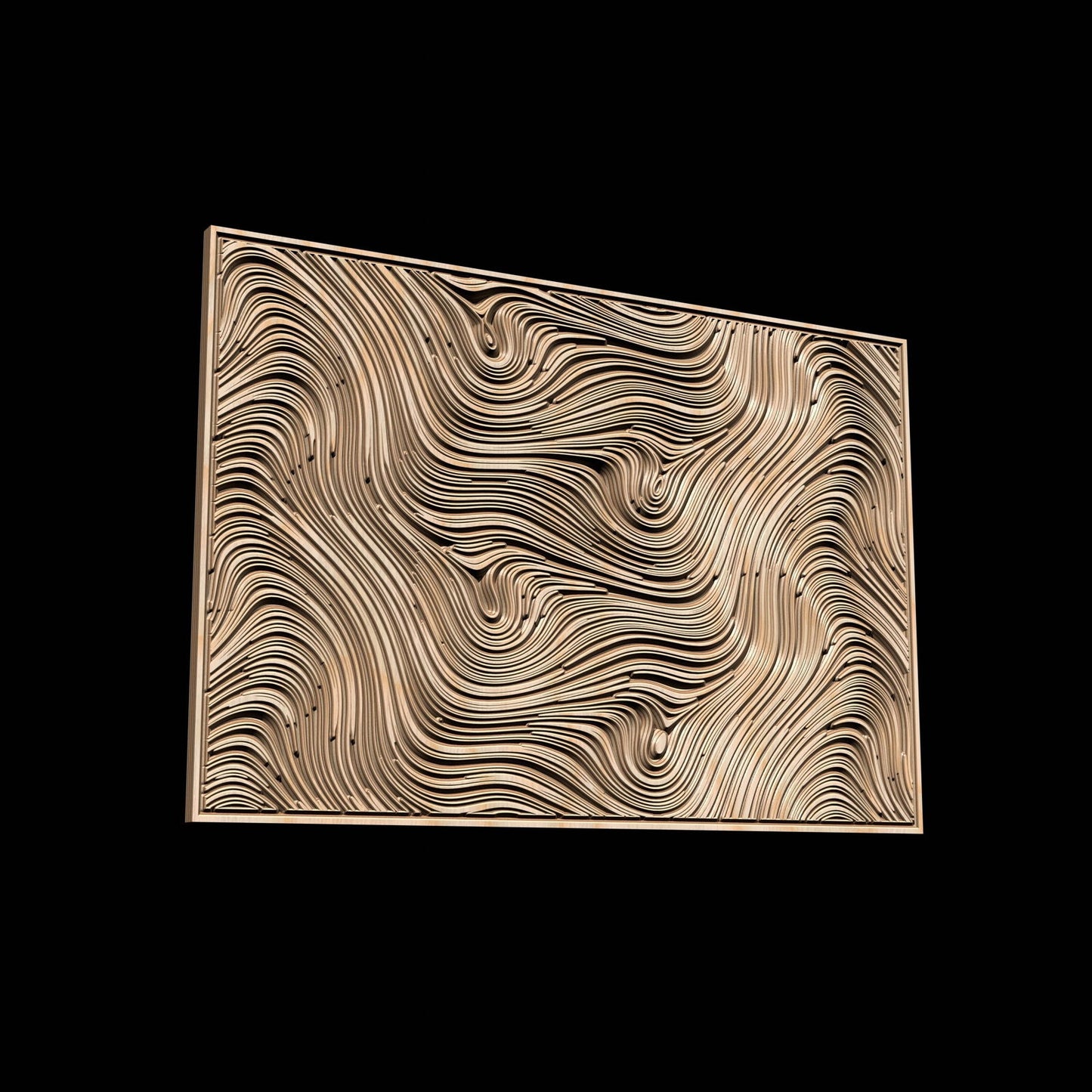 Jungle98 Wavy pattern Vector file for V- bit carving with software Vectric Aspire, Cut3D, ArtCAM - Bonitum CNC Model Studio
