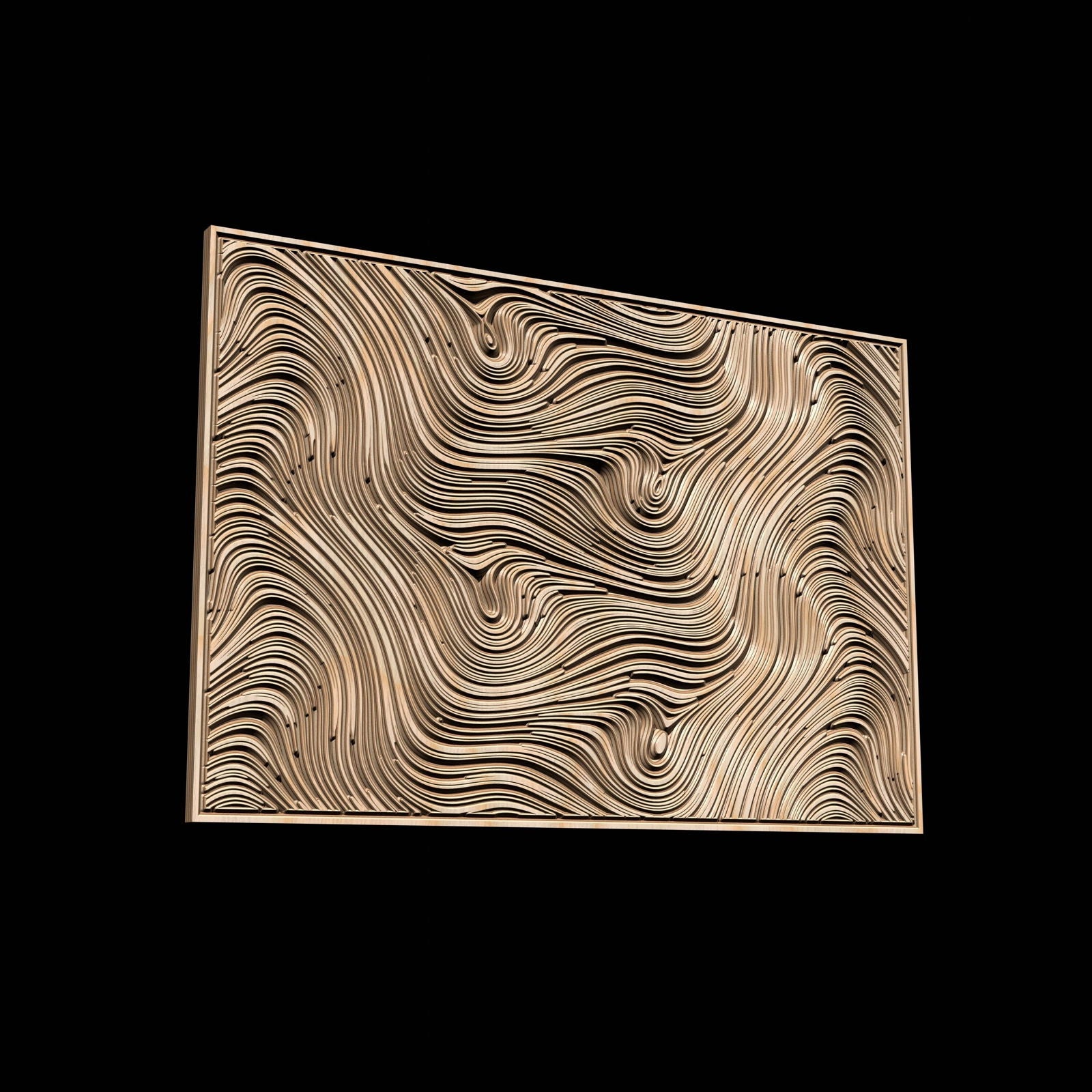 Jungle98 Wavy pattern Vector file for V- bit carving with software Vectric Aspire, Cut3D, ArtCAM - Bonitum CNC Model Studio