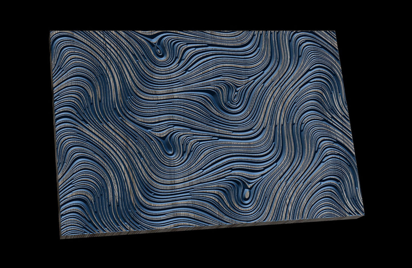 Jungle98 Wavy pattern Vector file for V- bit carving with software Vectric Aspire, Cut3D, ArtCAM - Bonitum CNC Model Studio