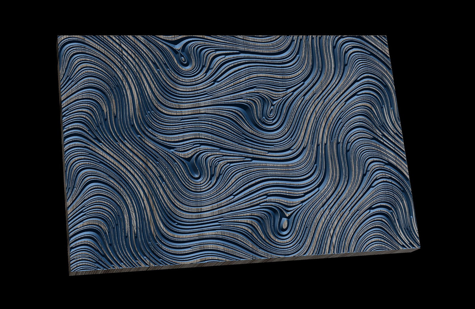 Jungle98 Wavy pattern Vector file for V- bit carving with software Vectric Aspire, Cut3D, ArtCAM - Bonitum CNC Model Studio