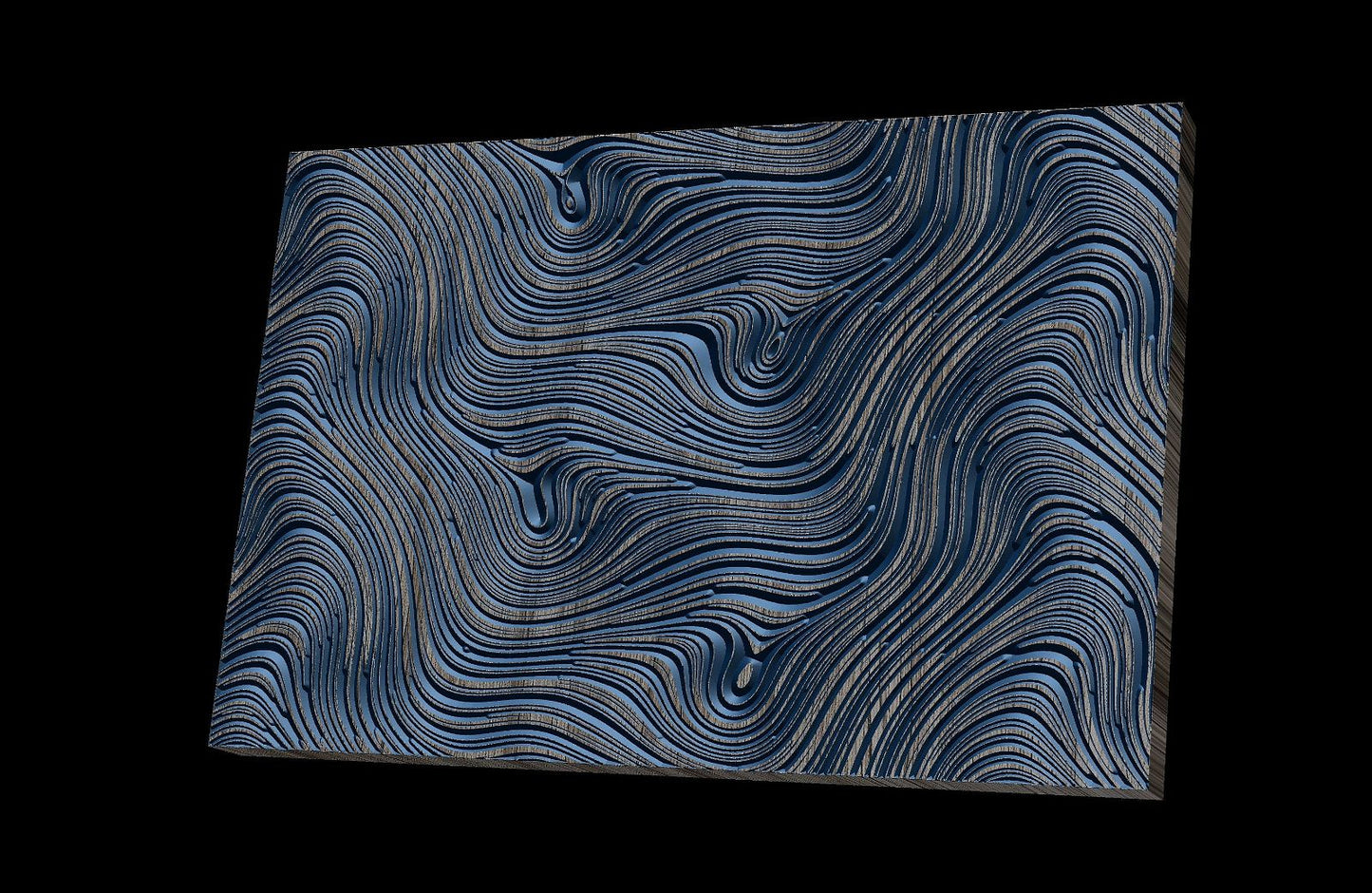 Jungle98 Wavy pattern Vector file for V- bit carving with software Vectric Aspire, Cut3D, ArtCAM - Bonitum CNC Model Studio