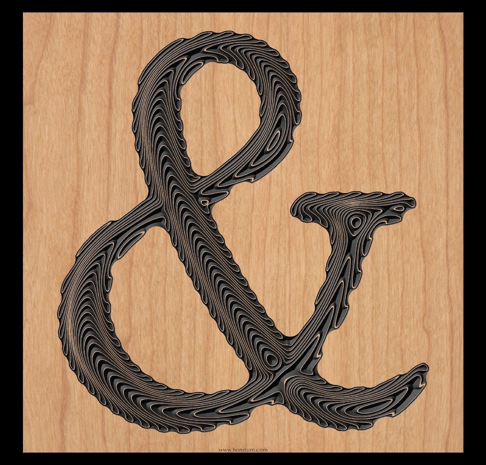 Letter-& Vectorart file for V- bit carving - Bonitum CNC Model Studio