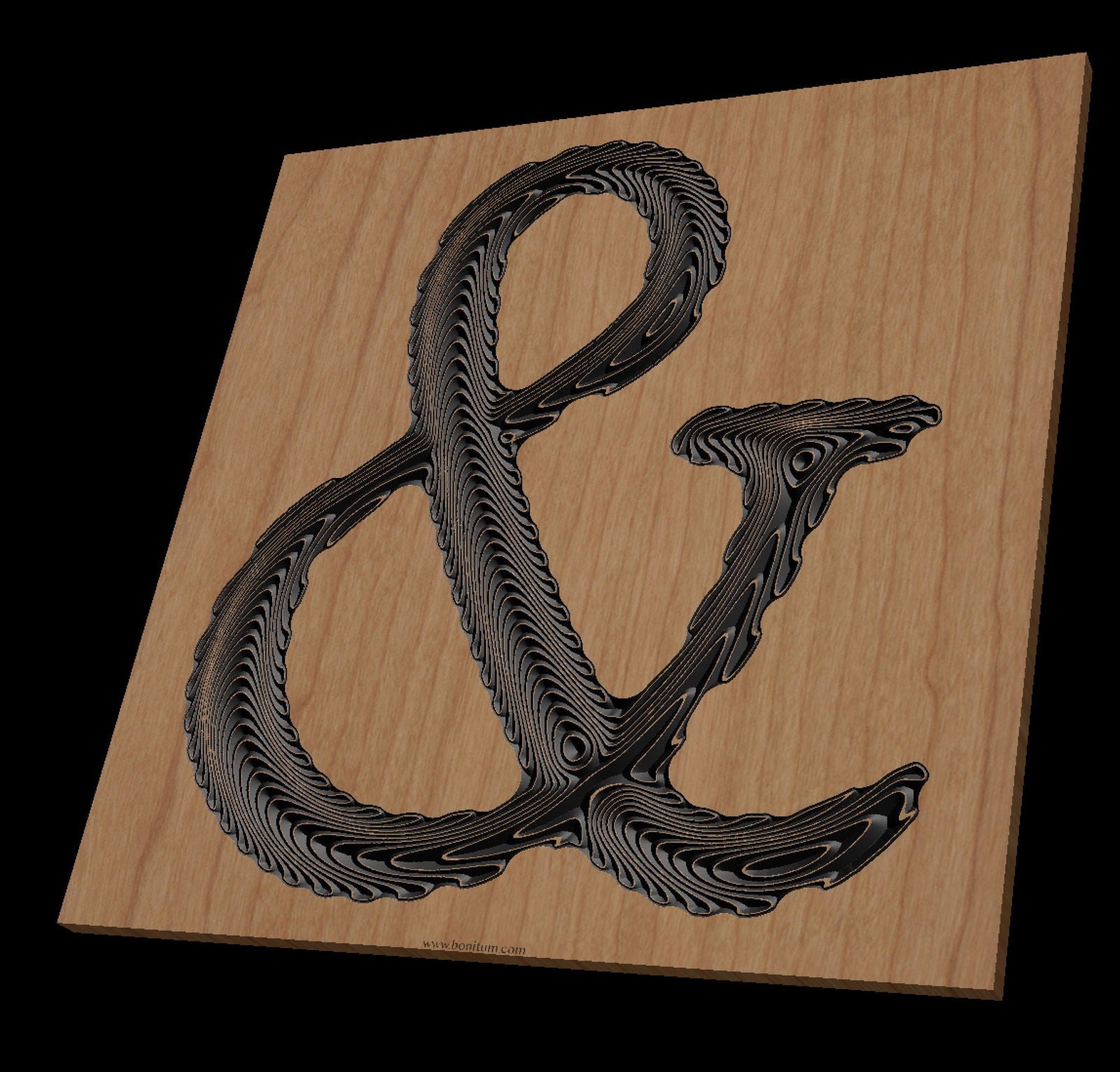 Letter-& Vectorart file for V- bit carving - Bonitum CNC Model Studio