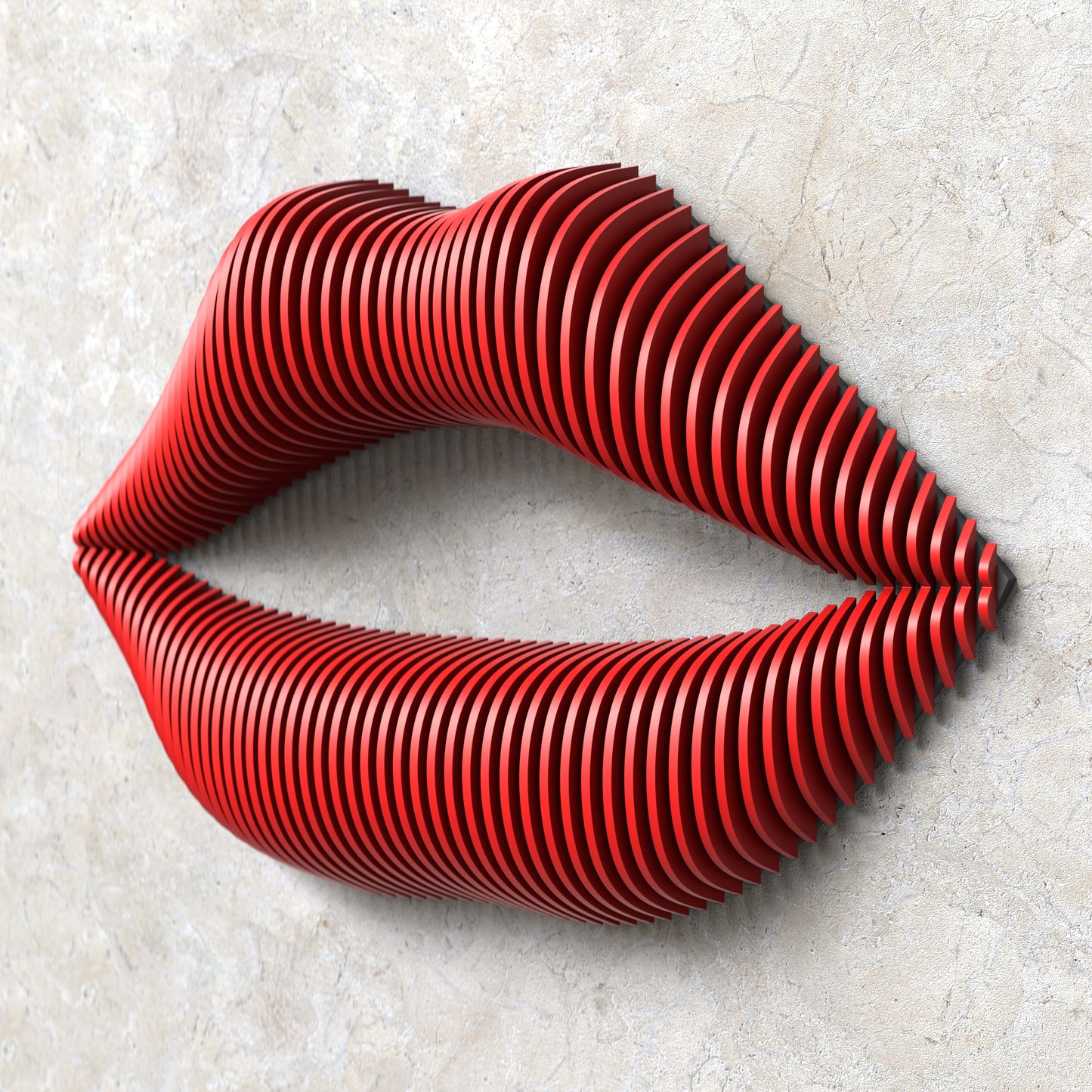Parametric wall art COOL LIPS V4 CNC cutting file