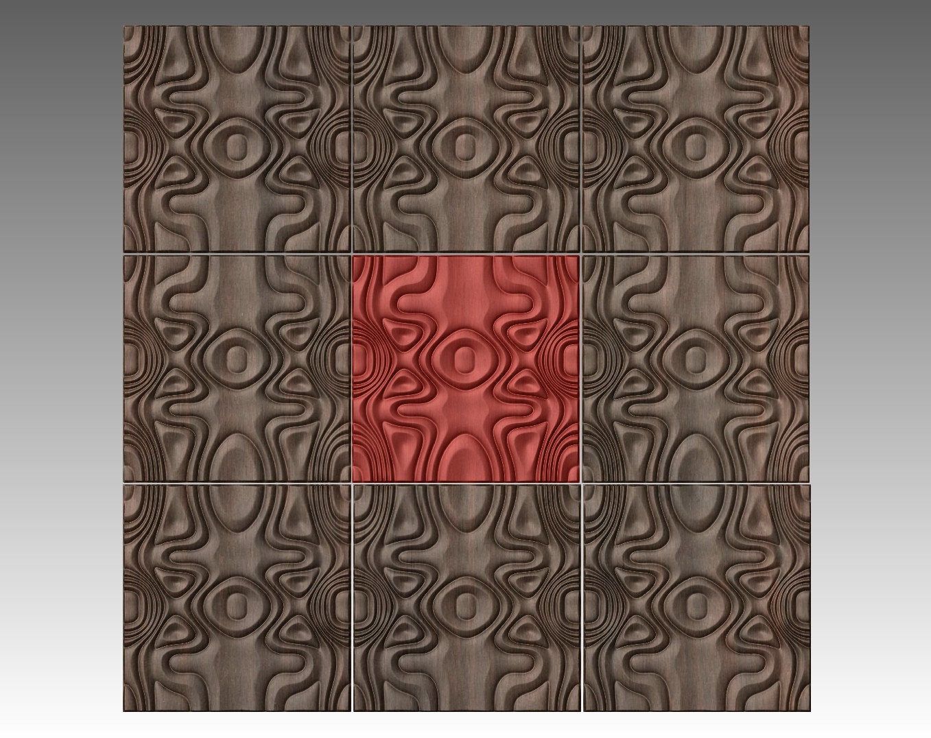 MAI 34 Wall panel 3D model for CNC machining with software Vectric Aspire, Cut3D, ArtCAM - Bonitum CNC Model Studio