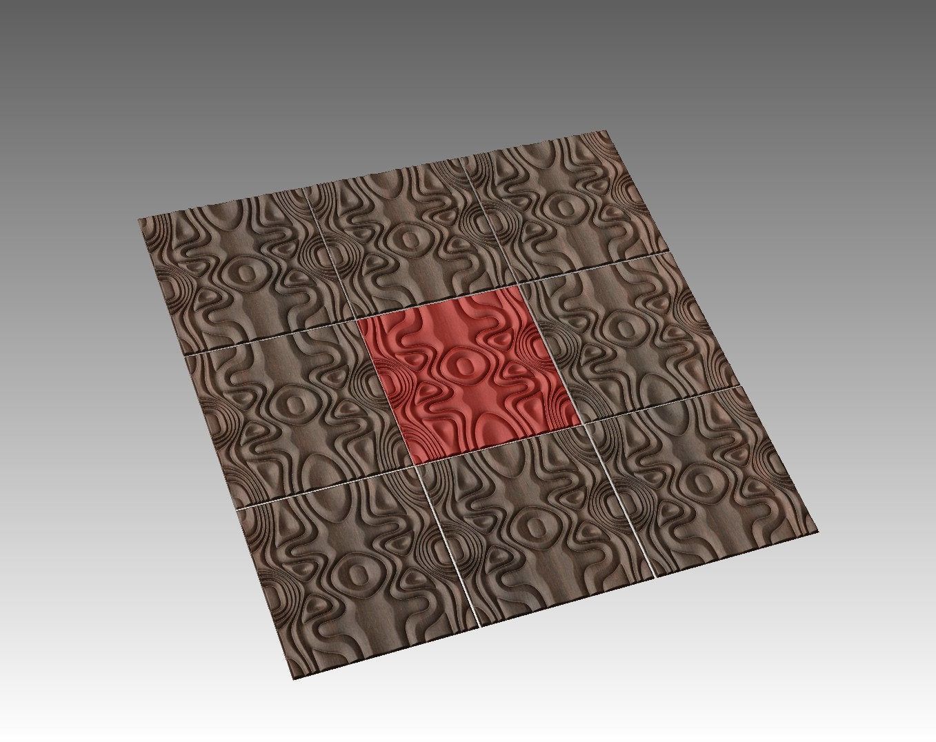 MAI 34 Wall panel 3D model for CNC machining with software Vectric Aspire, Cut3D, ArtCAM - Bonitum CNC Model Studio