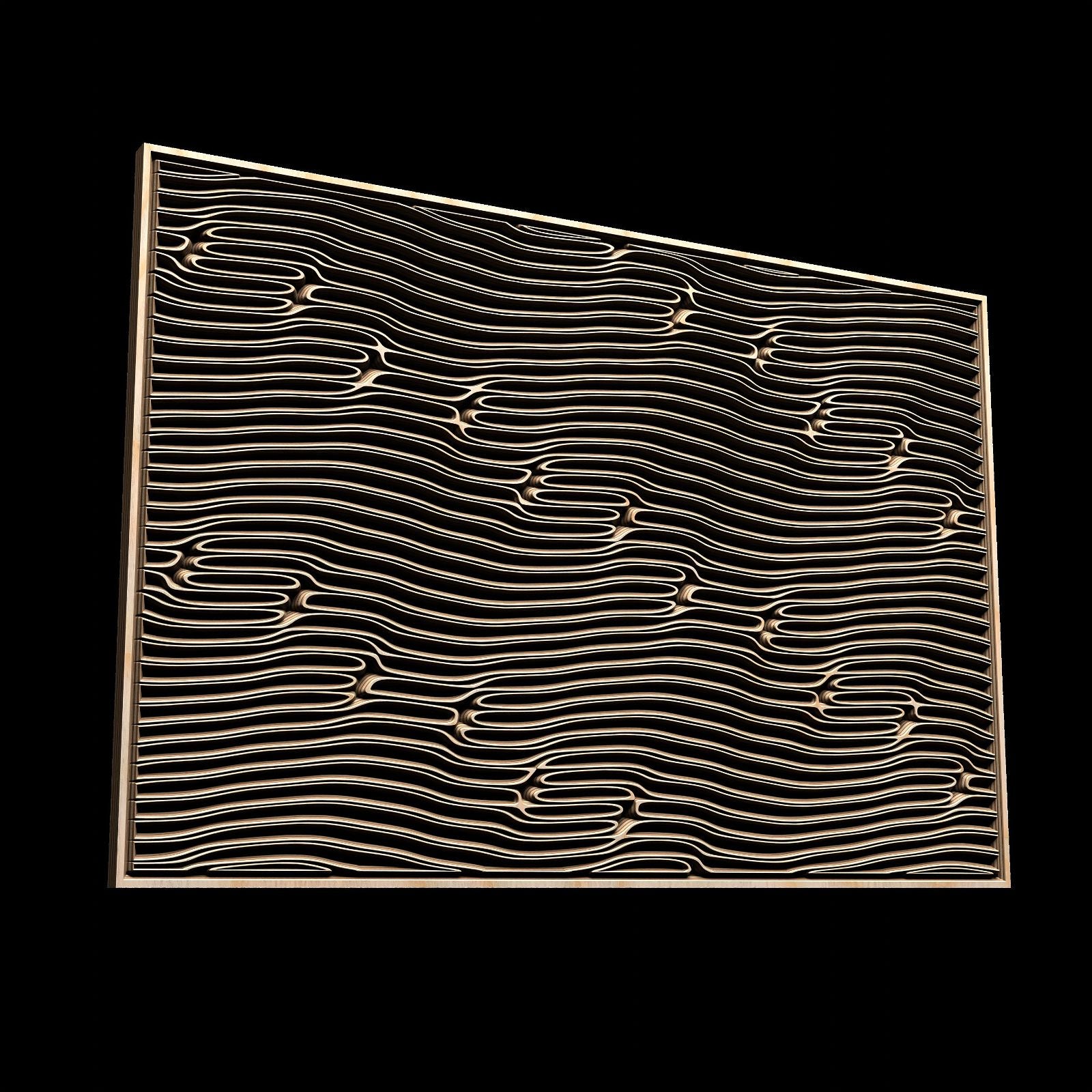 NOOR1S Wavy pattern Vector file for V- bit carving with software Vectric Aspire, Cut3D, ArtCAM - Bonitum CNC Model Studio