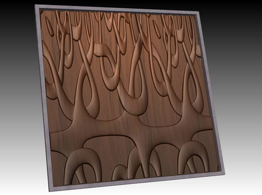 NOOR3_100 Decorative abstract 3D relief op-art sculpture model for CNC machining - Bonitum CNC Model Studio