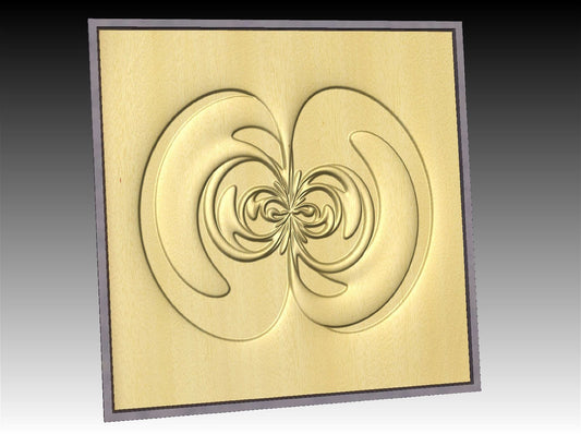 NOOR3_113 Decorative abstract 3D relief op-art sculpture model for CNC machining - Bonitum CNC Model Studio