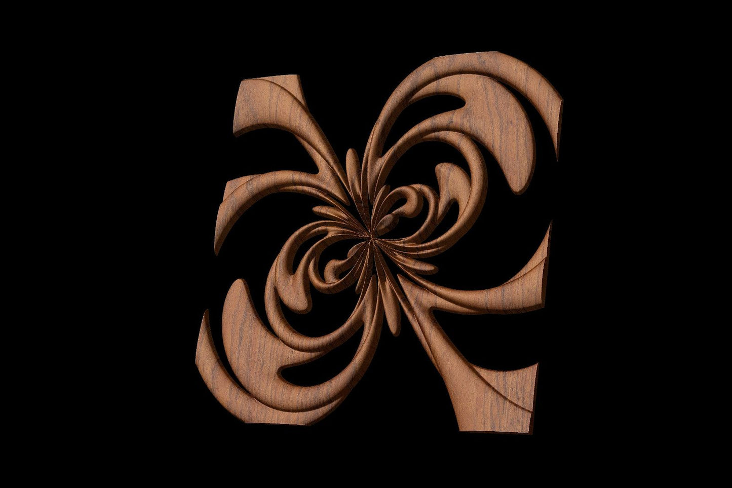 NOOR3_114 Decorative abstract 3D relief op-art sculpture model for CNC machining - Bonitum CNC Model Studio