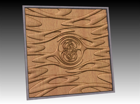 NOOR3_115 Decorative abstract 3D relief op-art sculpture model for CNC machining - Bonitum CNC Model Studio