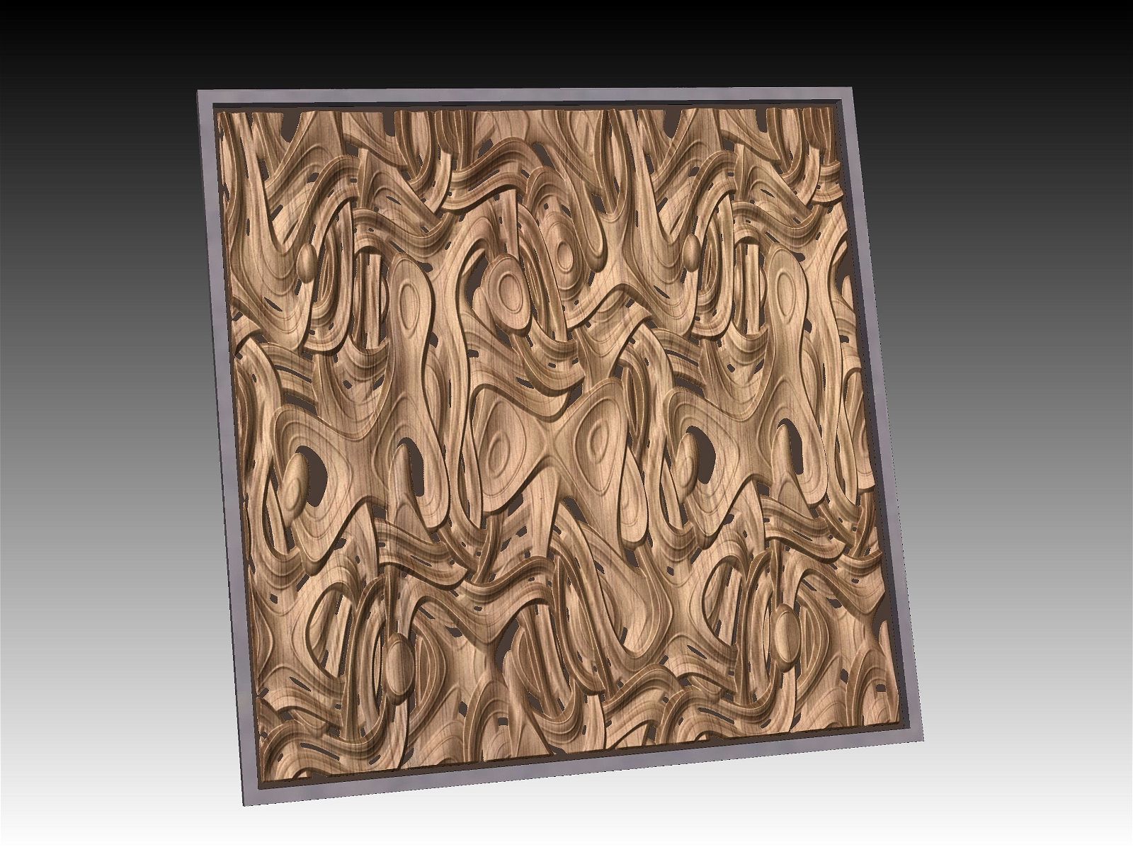 NOOR3_60 Decorative abstract 3D relief op-art sculpture model for CNC machining - Bonitum CNC Model Studio