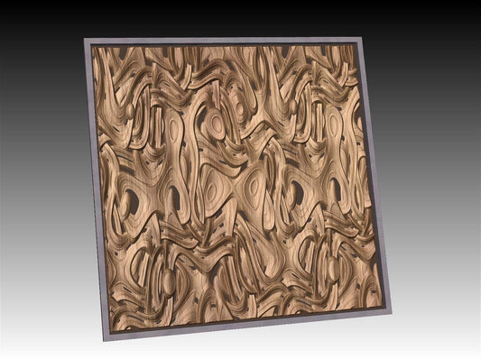 NOOR3_60 Decorative abstract 3D relief op-art sculpture model for CNC machining - Bonitum CNC Model Studio