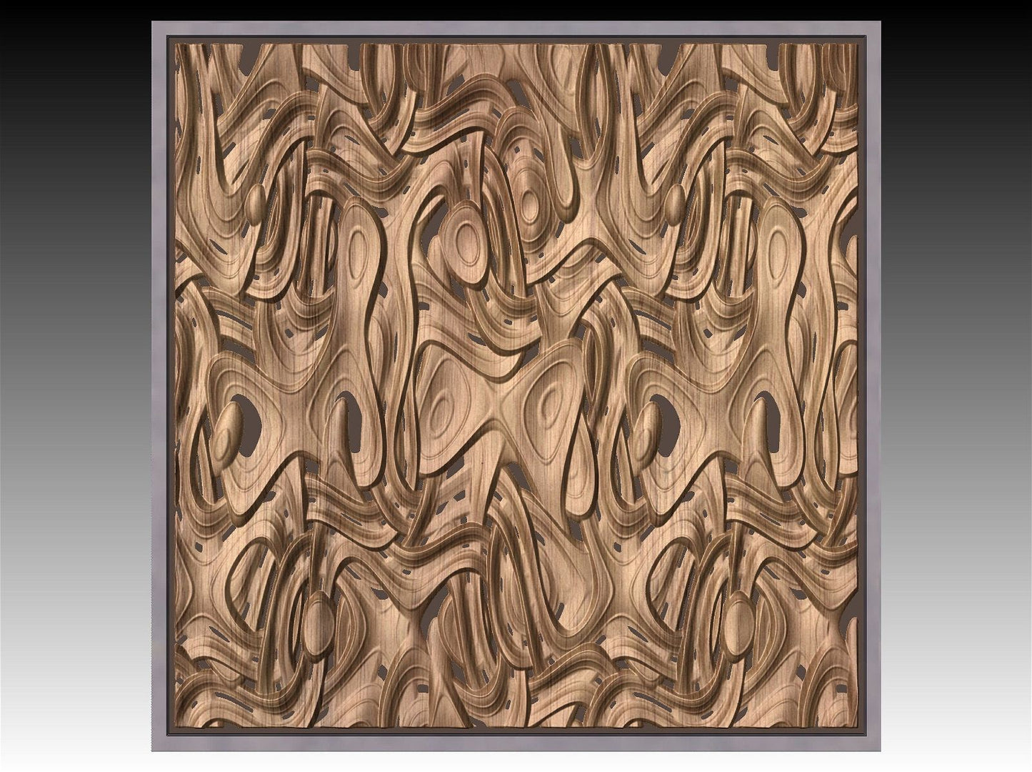 NOOR3_60 Decorative abstract 3D relief op-art sculpture model for CNC machining - Bonitum CNC Model Studio